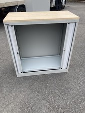 Bisley 2 Door Mid HeighFiling Cupboard Stationery with Key and 3 Shelves - Grey