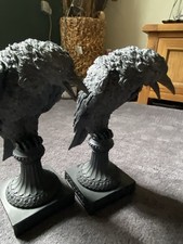 Large Heavy Raven Candle Stick Holders Gothic/halloween Brand New Pair Lovely