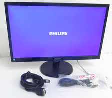 Philips LED PC Monitor 243VHL 24" Screen Black with Cables and Mains Working