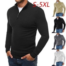 Winter Warm Mens Pullover Long Sleeve Casual Sweater Top High Neck Jumper Blouse