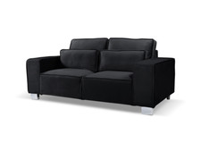 Sloane Luxury Large 3 seater Sofa in Black Plush Velvet | Free Delivery