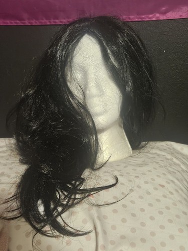 Women black wig hairpiece - black,