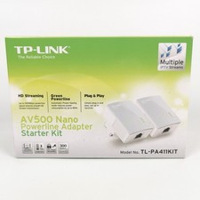 3x TP-Link AV500 Nano Powerline Ethernet Adapter Internet Sharing Plugs Extender