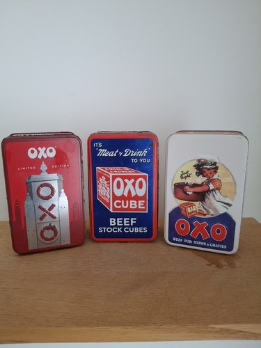 Oxo metal stock cube tins - tins, with