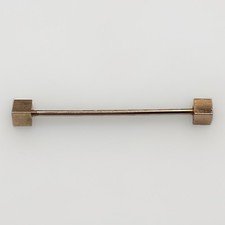 Vintage Gold Tone Men’s Tie Bar with Square Cube Ends Mid Century Modern MCM