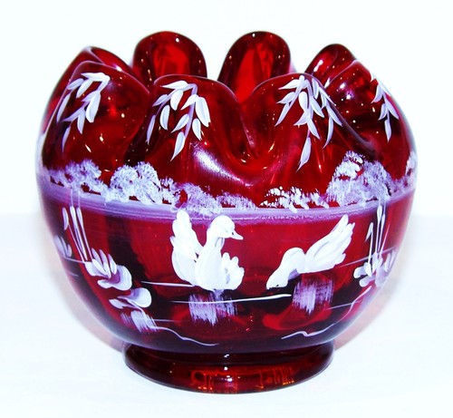 Fenton art glass ruby hand - fenton,