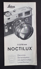 #A0747-Rare Original Leica 1:2/50mm Noctilux Brochure, Booklet - 1968