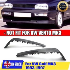 Black Front Bumper Spoiler Splitter Lip Fit For VW Golf MK3 93-97 Valance VR6 UK
