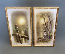 Andres Orpinas Vintage (1960s) Art Work Prints, Boy & Girl Going Fishing