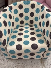 Tub Chair Cream Teal Black