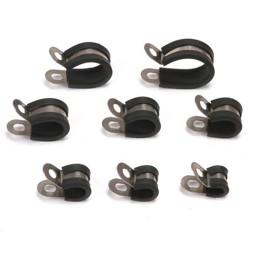 Clips rubber lined - lined, stainless