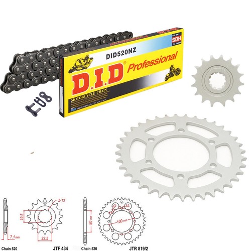 Tu250 chain and sprocket kit - and,