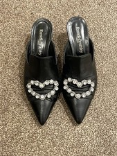 Women’s Russell & Bromley Black Leather Short Heeled Shoes UK Size 6