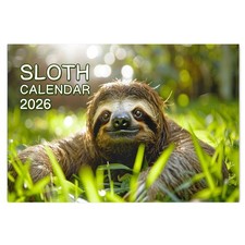 A4 Sloth calendar Stapled Type Wall Calendar 2026 UK Family Planner 12 Month