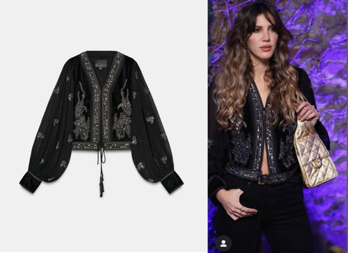 Zara bead embroidered velvet - bead,