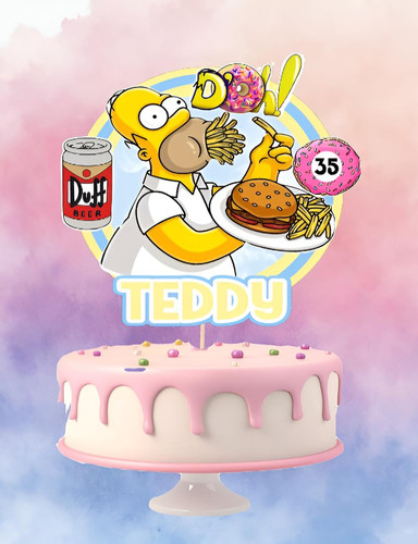 Simpsons personalised cake - simpsons,