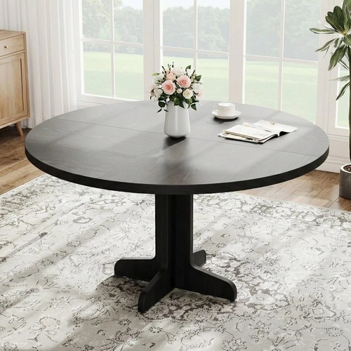 Round dining table - table, wood