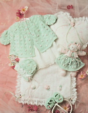 417 BABY GIRLS 4PLY LAYETTE & ACCESSORIES 14 TO 20" VINT KNITTING PATTERN COPY