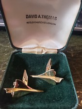 Beautiful hand crafted solid gold Concorde cufflinks set with 12 diamonds