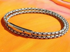 Ladies 3mm Grey leather &