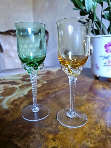 Pair vintage coloured - pair, crystal