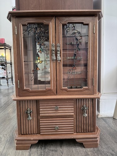 Wooden jewelry armoire with - wooden,