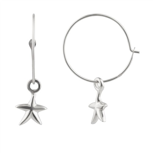 Sterling silver 16mm starfish - silver,