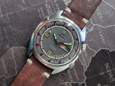 Vintage Felca Worldtime steel super compressor (660ft) / dual crown 1960s