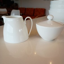 CHINA BY DENBY LIDDED SUGAR BOWL and MILK JUG VGC