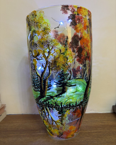 Hand painted art - hand, glass