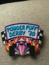 Girl POWDER PUFF DERBY 2020 race track Fun Patches Crests Badges SCOUT car