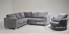 SOFA SCENE EXCLUSIVE - HIGH BACK SYMMETRICAL CORNER SOFA  KENSINGTON FABRIC GREY