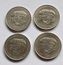 1981 Charles And Diana Commemorative Crown Coins X  4