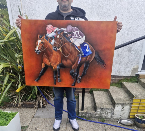 Horse racing painting xl - racing,