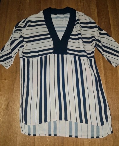 Zara woman navy white - navy, striped
