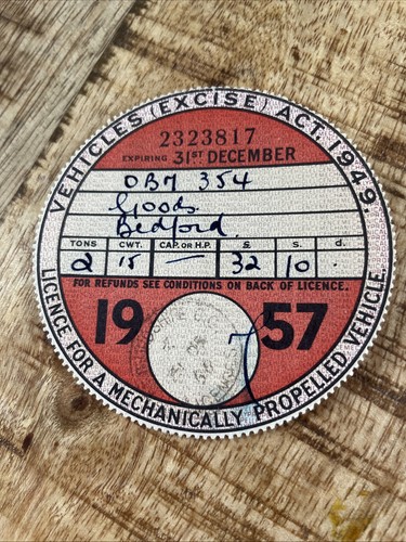 Vintage old tax disc december - tax,