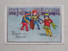 Vintage cartoon, violin, horn, cello. From Ardenza, Italy. 25/12/1932.