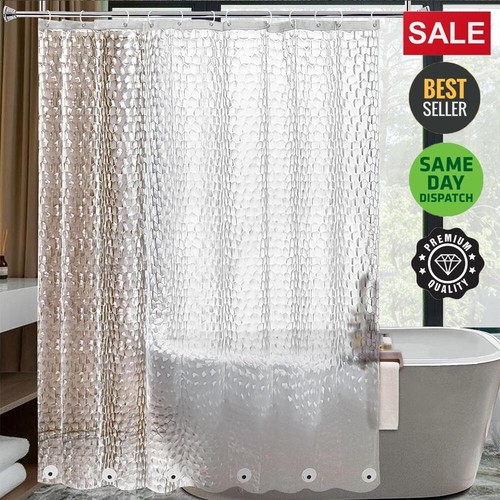 Large shower curtain - curtain, clear