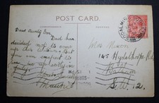 Godalming, Surrey 1934 postmark on a B postcard to Mrs. Em Nixon, 145 Hydelthorp