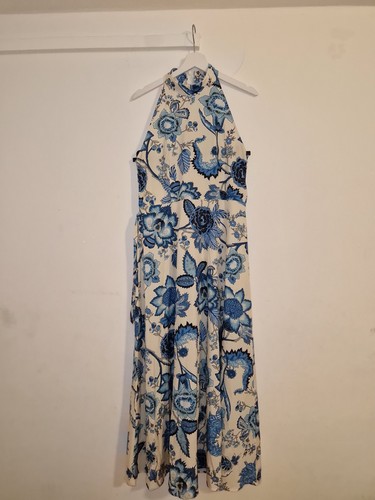 Blue white floral - floral, neck