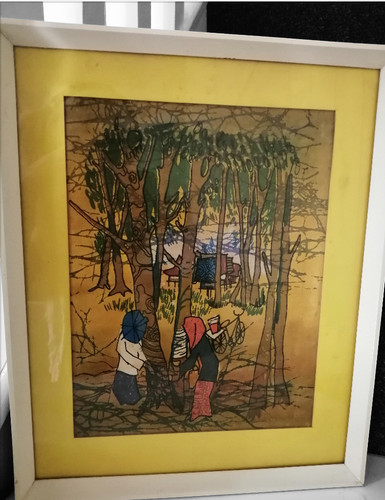 1950s asian batik framed - 1950s,