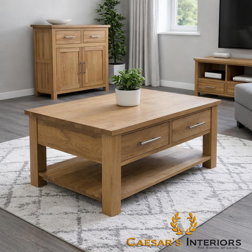 Solid oak coffee table - x, 2