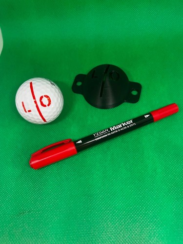 Golf ball stencil line - stencil, marker