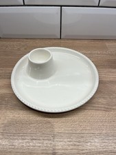 Habitat Egg Cup And  Toast Soldiers  Plate - Cream Bobble Edge