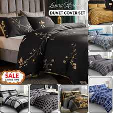 Duvet Quilt Cover Luxury Reversible Double Duvet Cover Set King Size Bedding Set