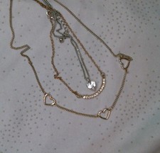 Three Sparkly Necklaces, Different Metal Tones - All Lovely. Bargain For All 3!