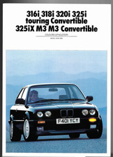 BMW 3-Series E30 Colour & Trim 1988-1989 UK Market Foldout Brochure Inc M3