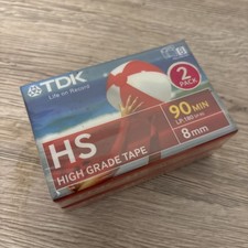 2x TDK HS 90 Video Tape 8mm PAL/SECAM High Quality New & Sealed 