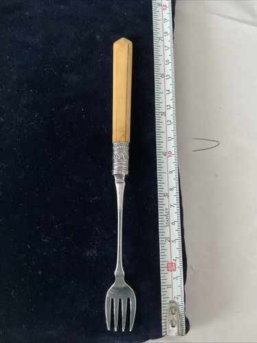 Bone handled pickle fork - bone,
