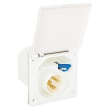 GADLANE 240V Mains Flush Fit Socket 16A Caravan Camping Splashproof RV's White